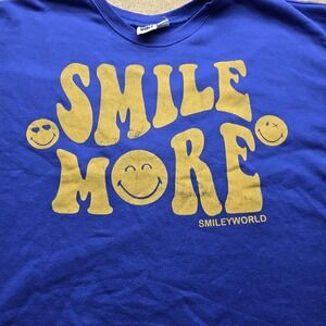 Smileyworld Royal Blue Graphic Sweatshirt Smile More Women's XXL